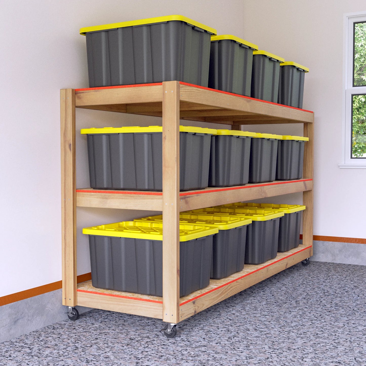 DIY 32x96 Movable Garage Shelves Plans (PDF Guide)