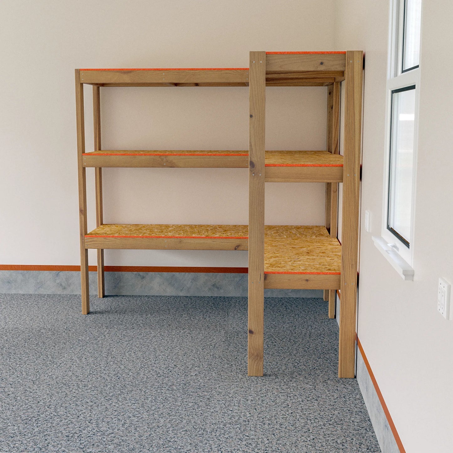 DIY L-Shaped Garage Shelves Plans (PDF Guide)