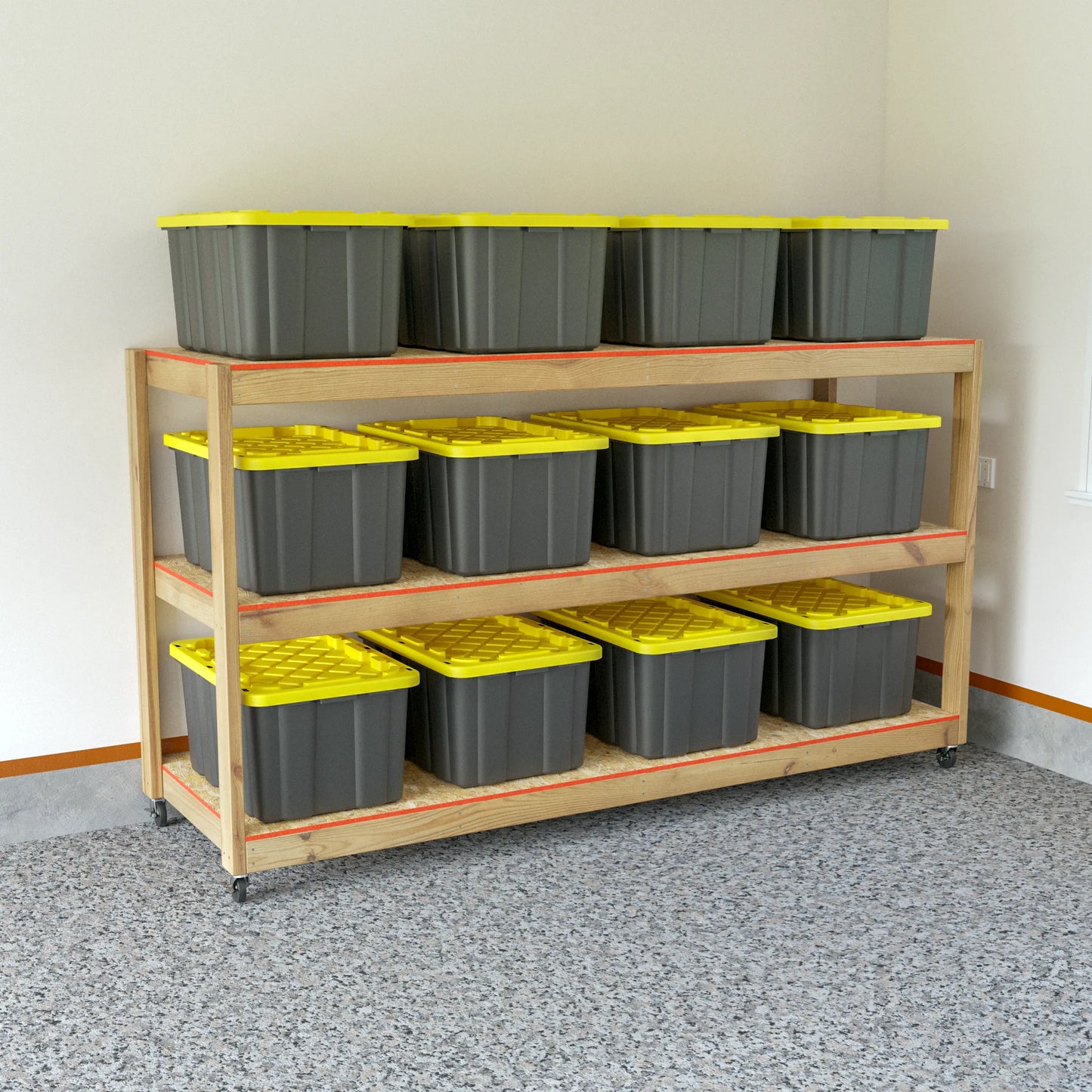 DIY 32x96 Movable Garage Shelves Plans (PDF Guide)