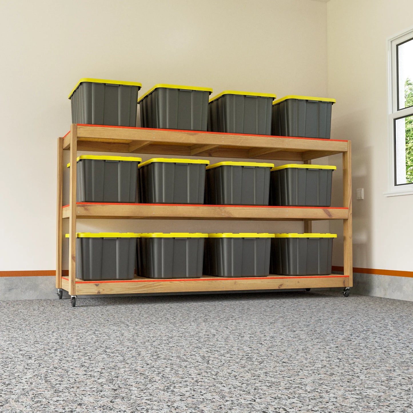 DIY 32x96 Movable Garage Shelves Plans (PDF Guide)