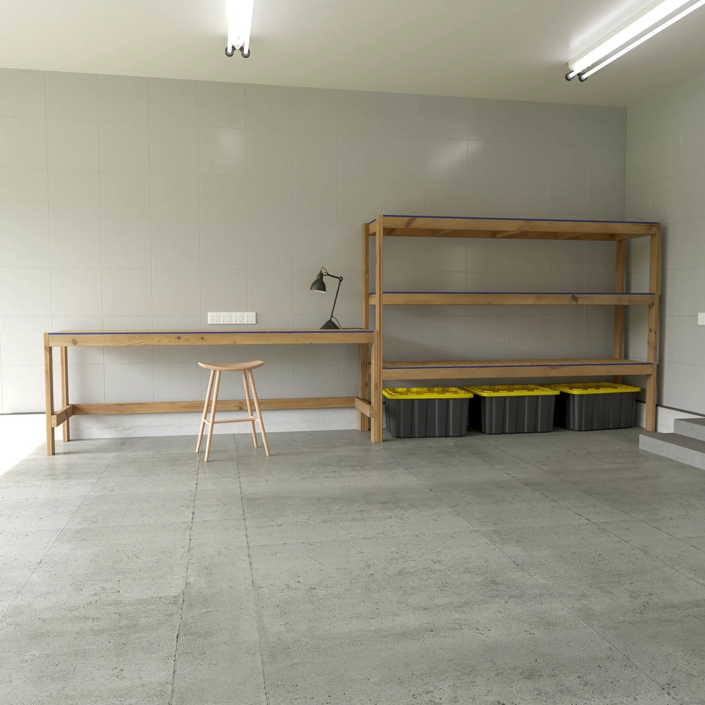 DIY Garage Shelves With Work Bench Plans (PDF Guide)