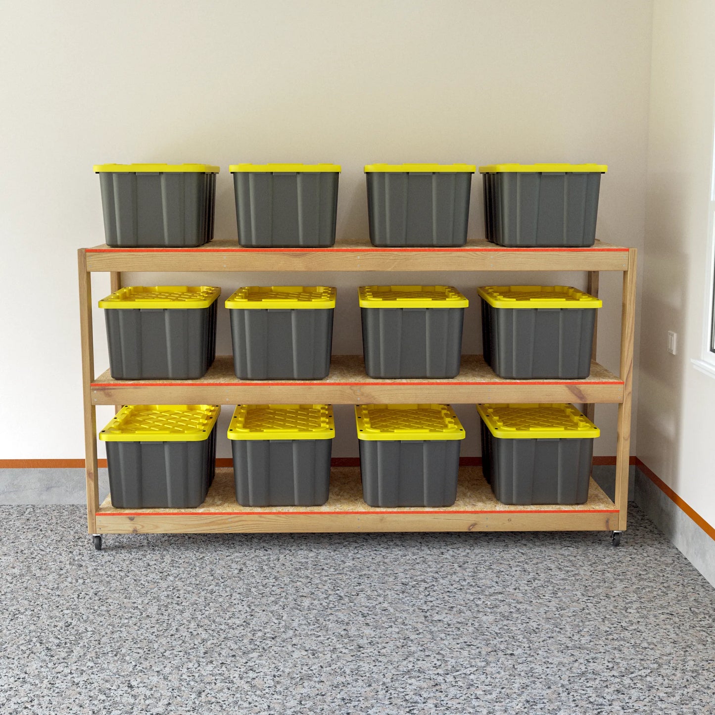 DIY 32x96 Movable Garage Shelves Plans (PDF Guide)