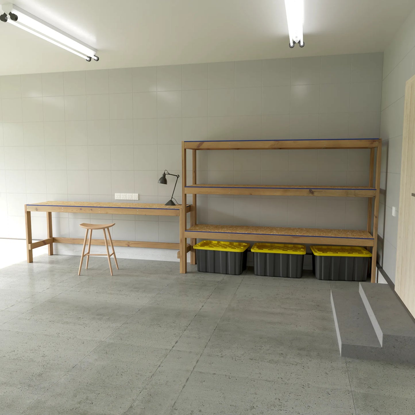 DIY Garage Shelves With Work Bench Plans (PDF Guide)