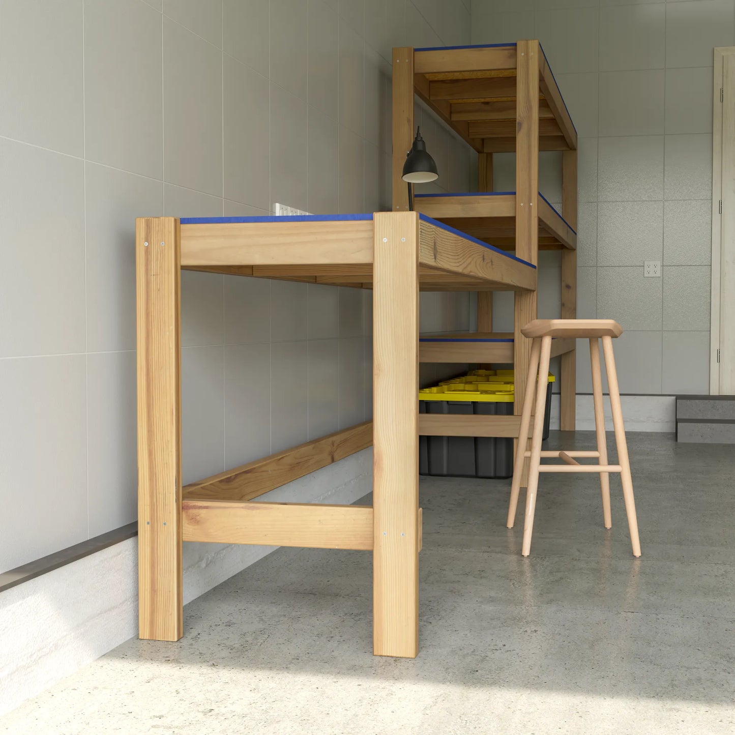 DIY Garage Shelves With Work Bench Plans (PDF Guide)