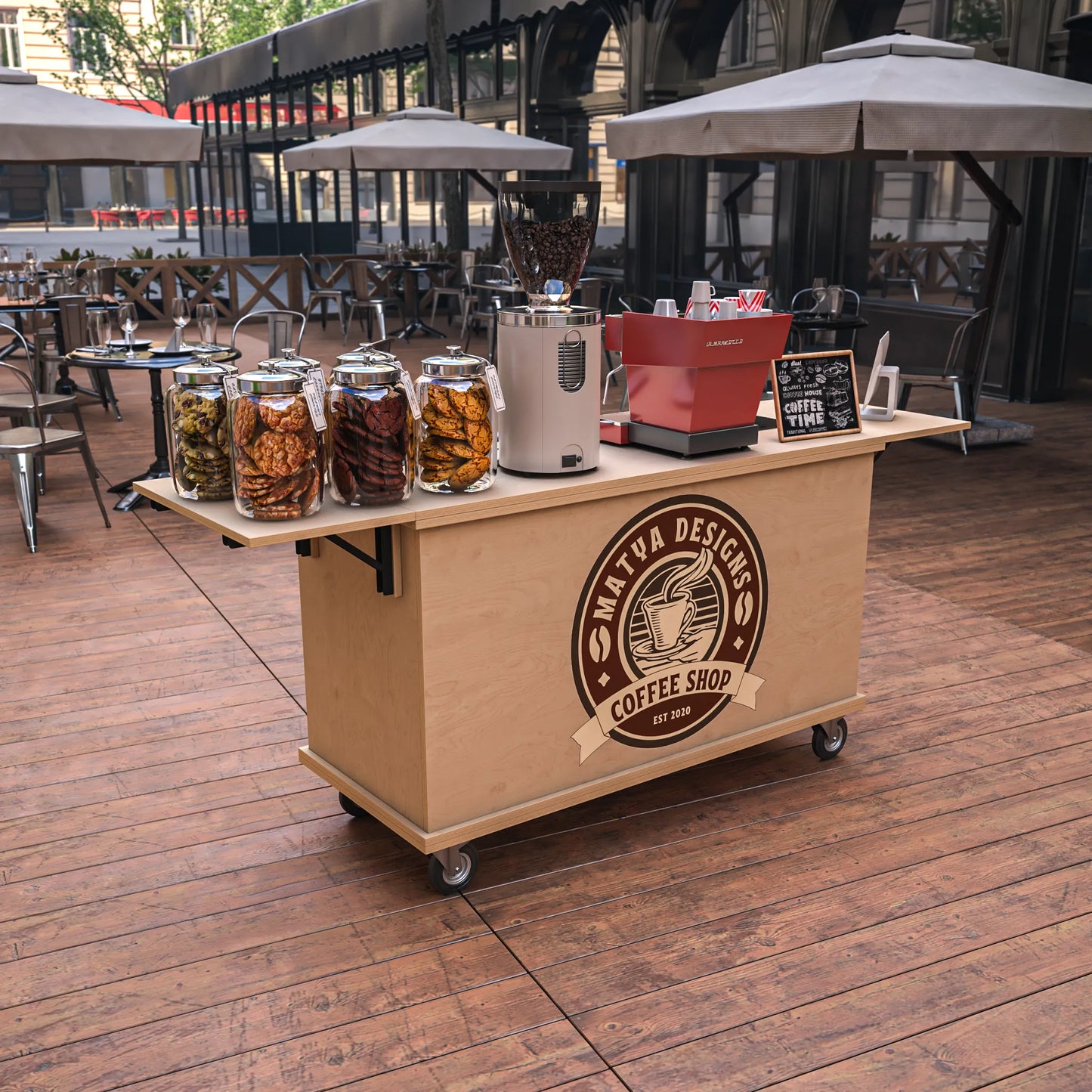 DIY PDF Folding Coffee Cart Plans – Build Your Own Coffee Cart and Start Your Dream Business!