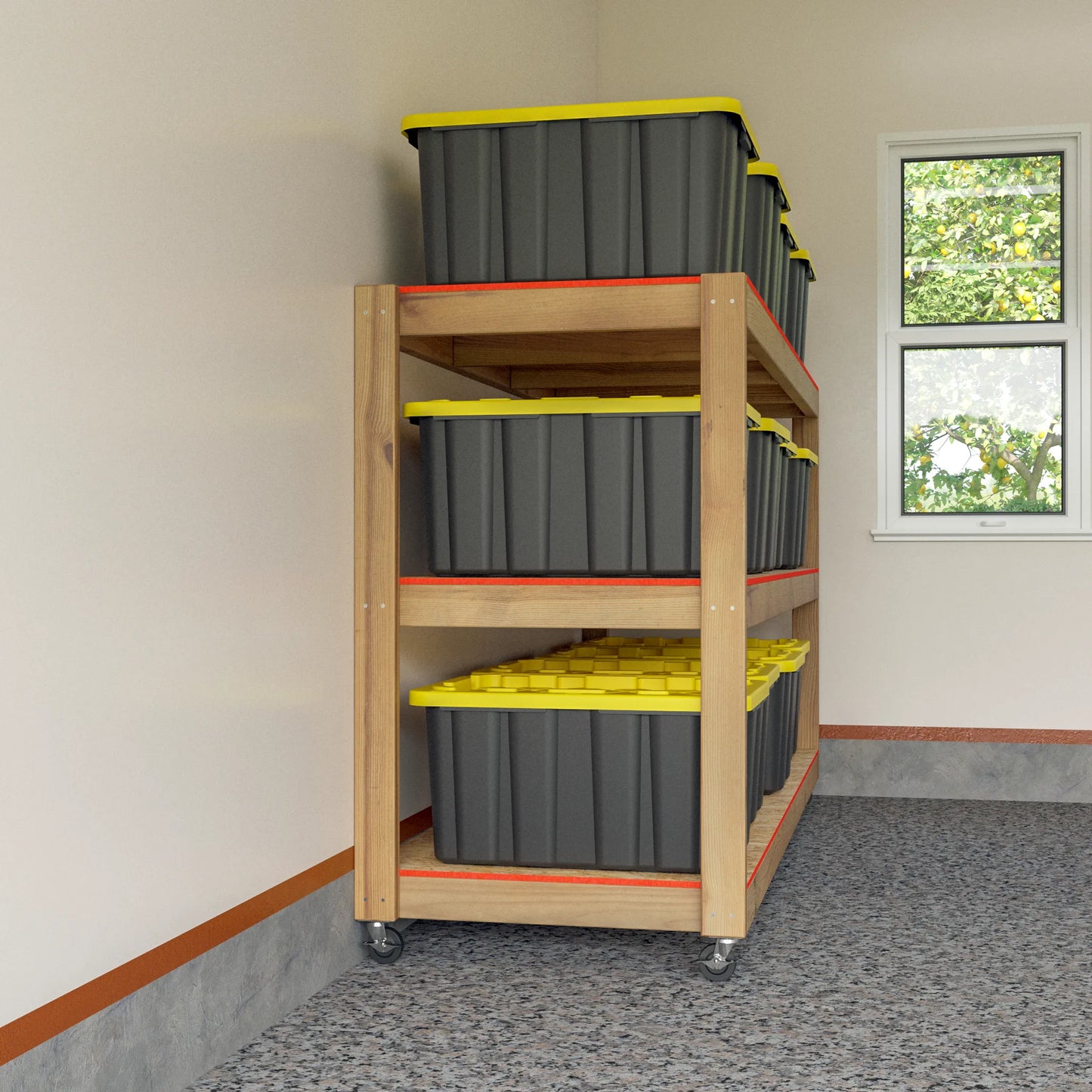 DIY 32x96 Movable Garage Shelves Plans (PDF Guide)