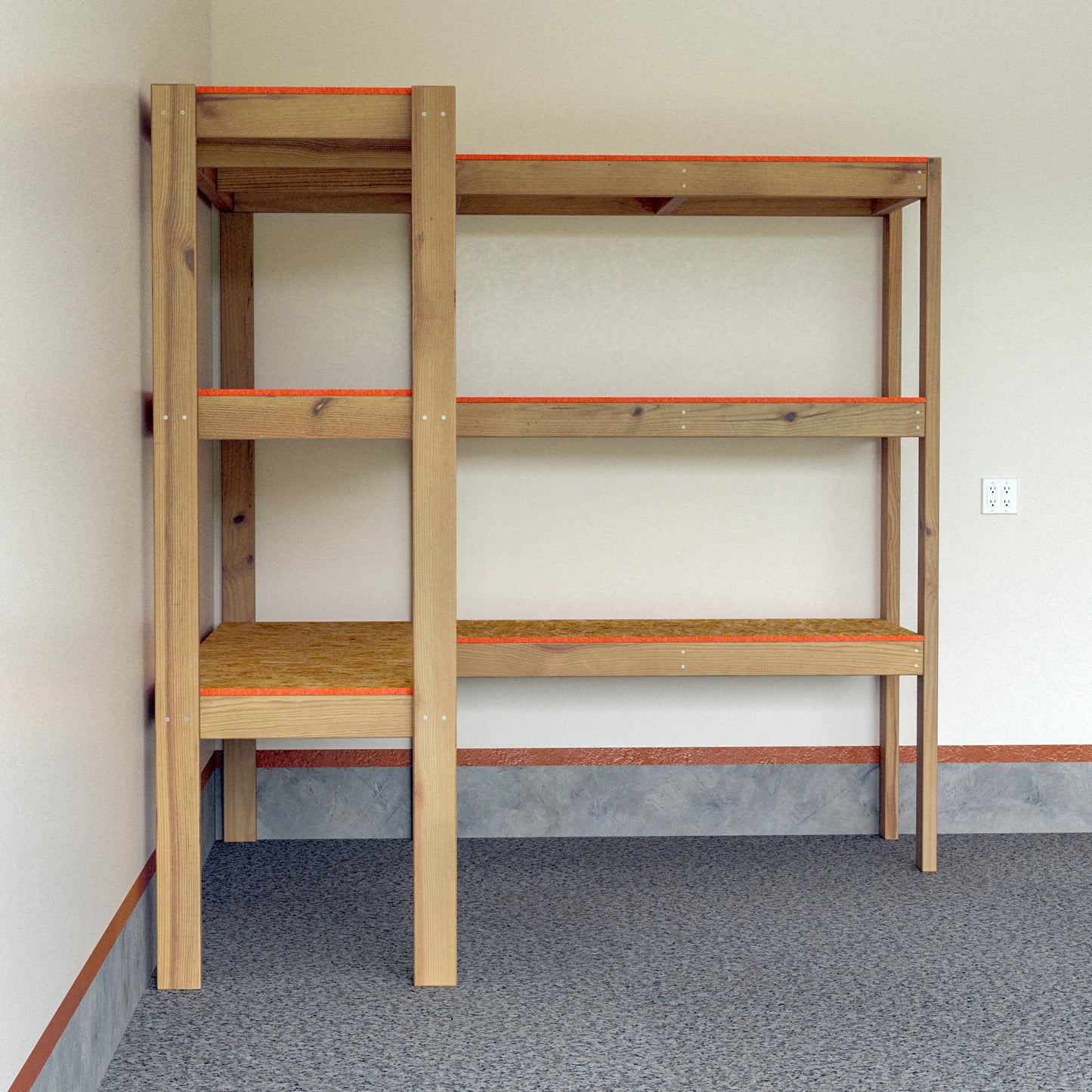 DIY L-Shaped Garage Shelves Plans (PDF Guide)