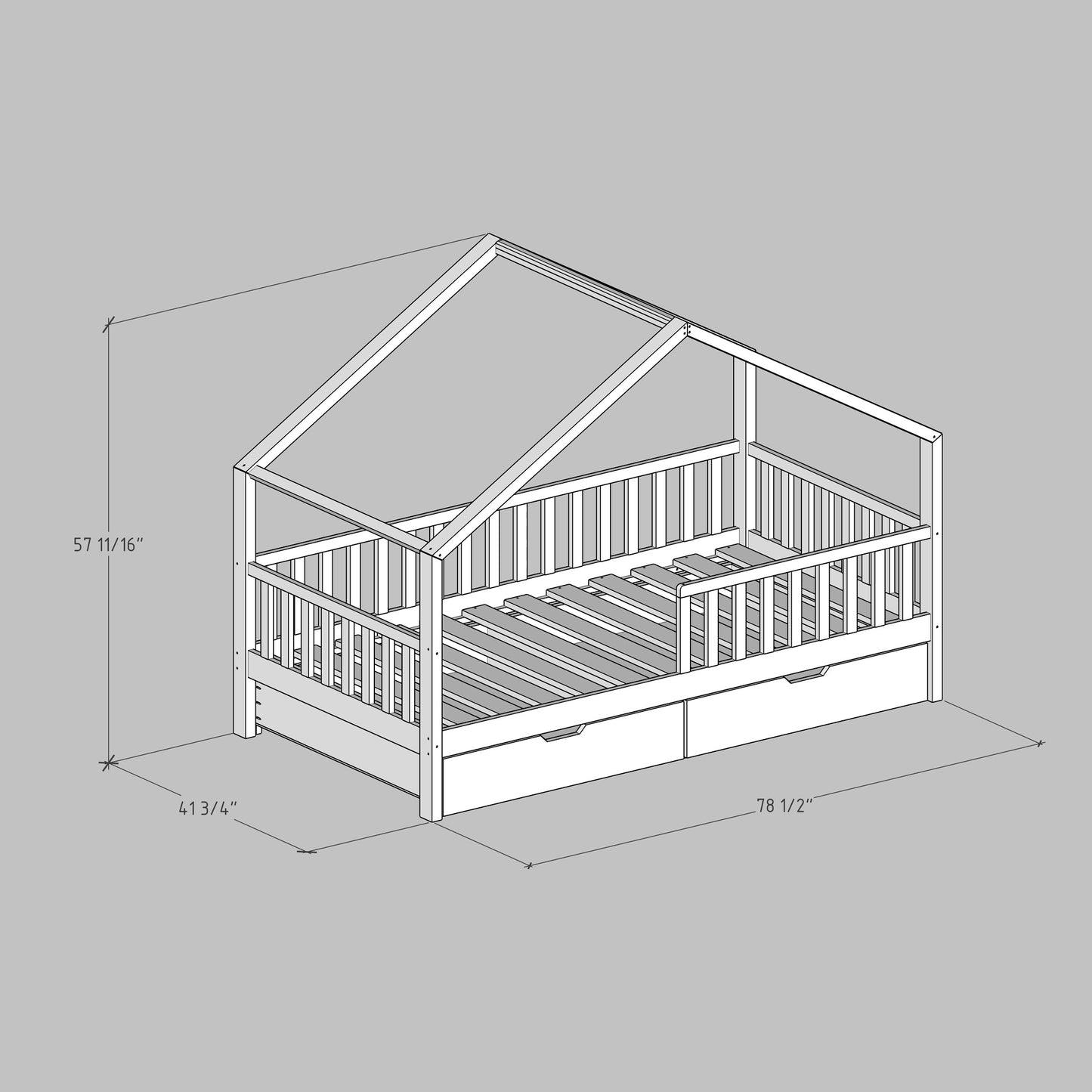 DIY, PDF, Twin Bed Plans, US Twin Size