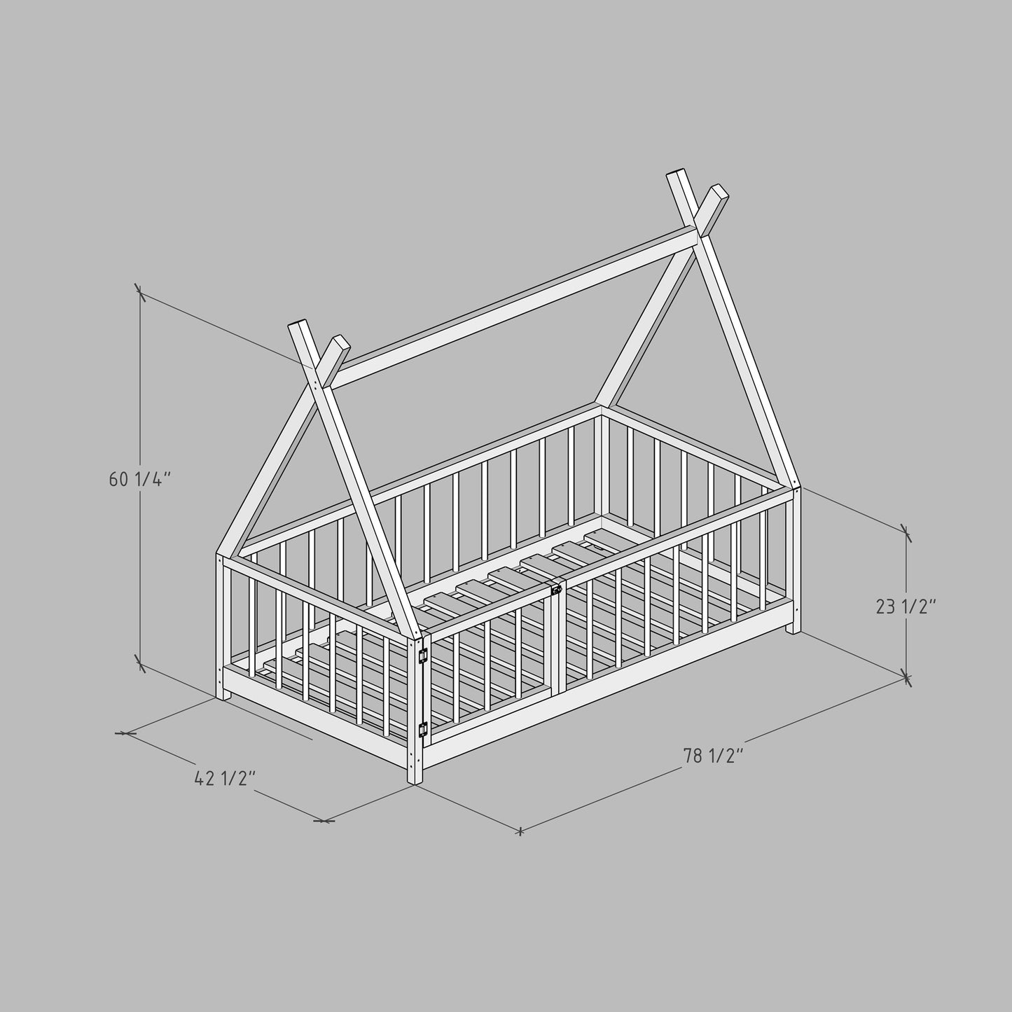 DIY, PDF, Montessori Floor Bed Plans, US Twin Size