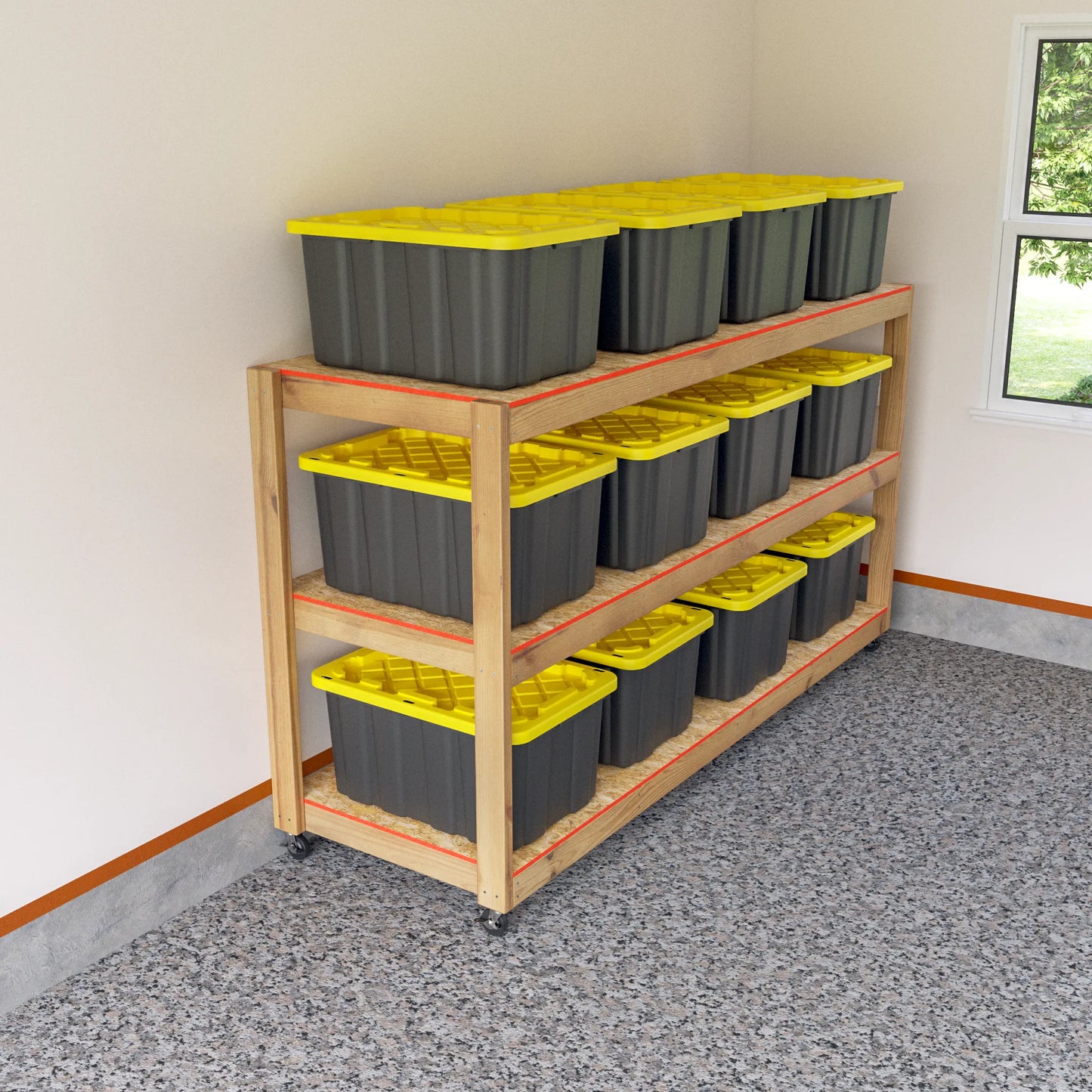 DIY 32x96 Movable Garage Shelves Plans (PDF Guide)