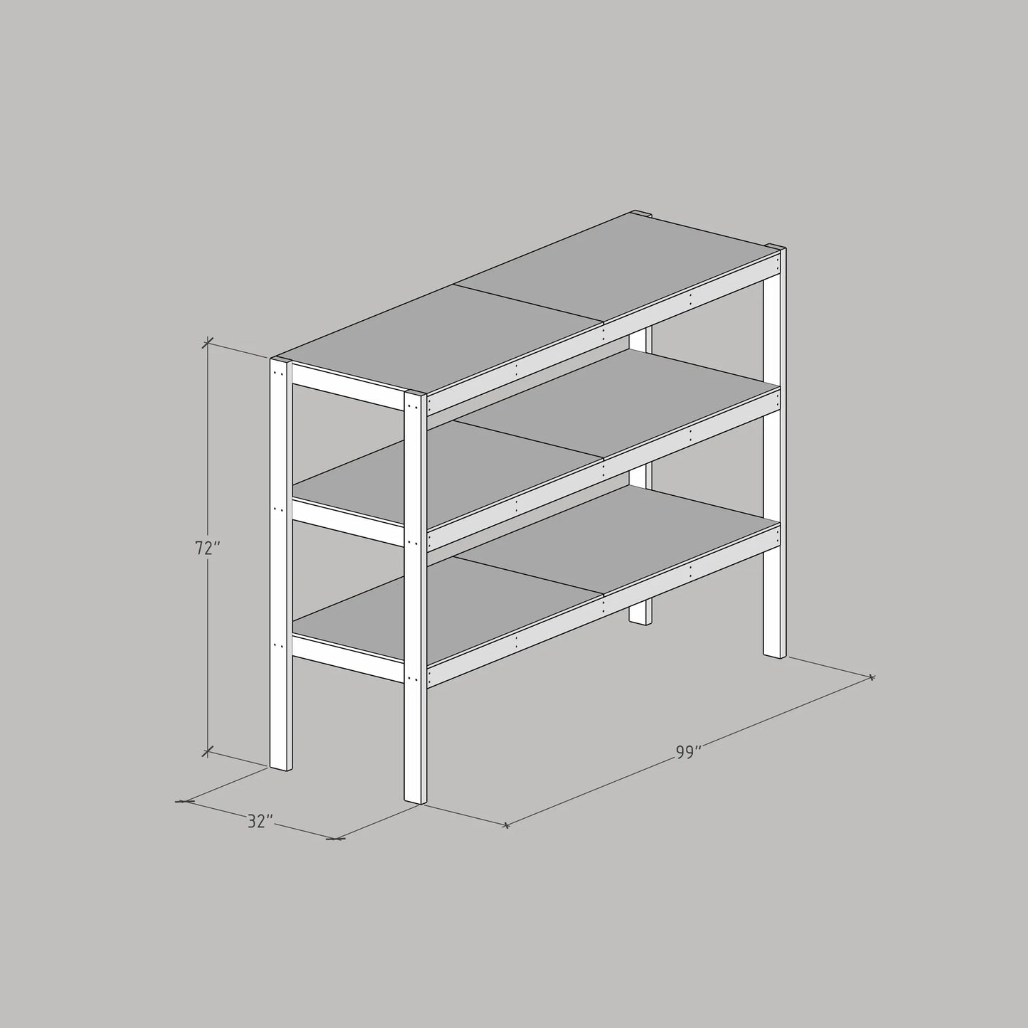 DIY 32x96 Garage Shelves Plans (PDF Guide)