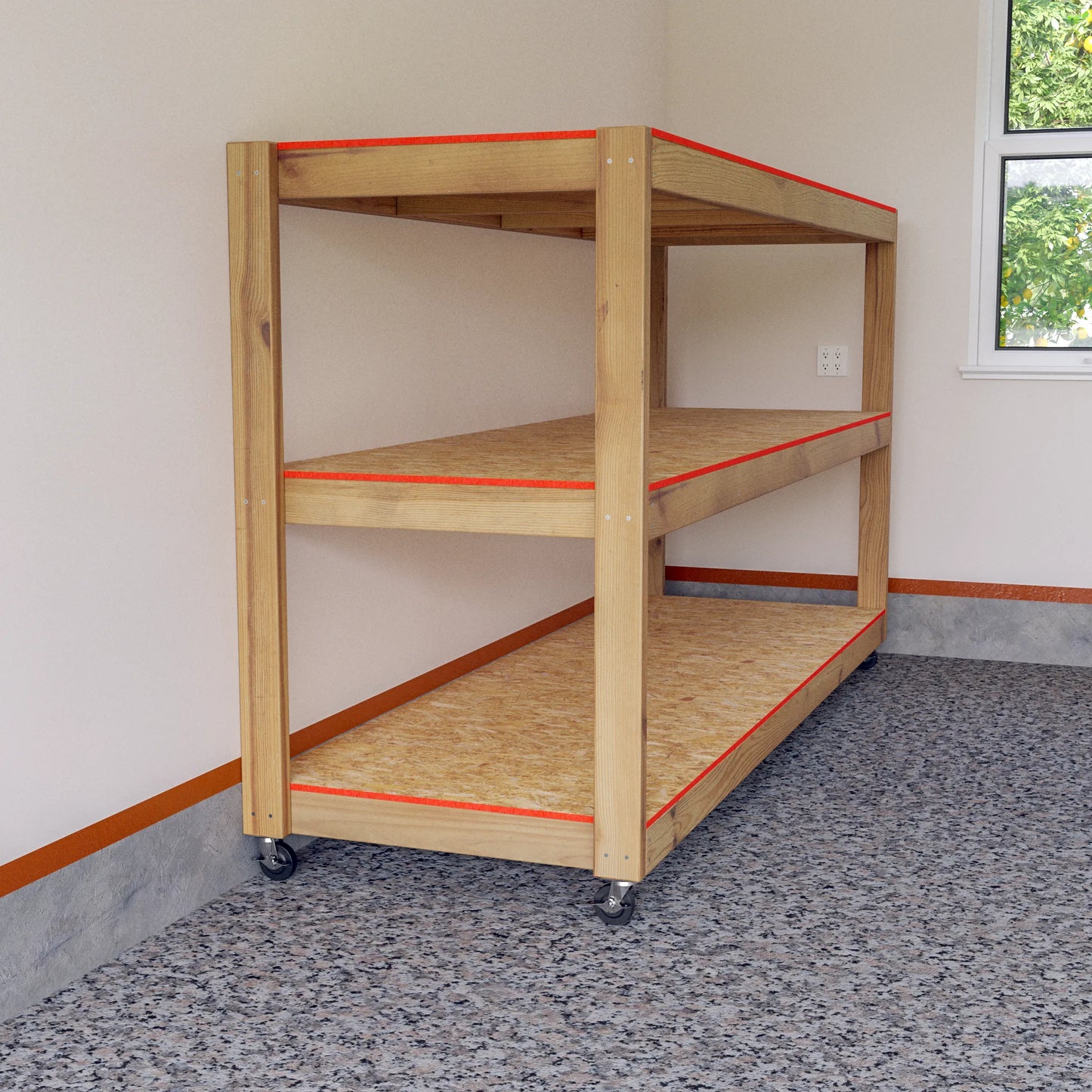 DIY 32x96 Movable Garage Shelves Plans (PDF Guide)