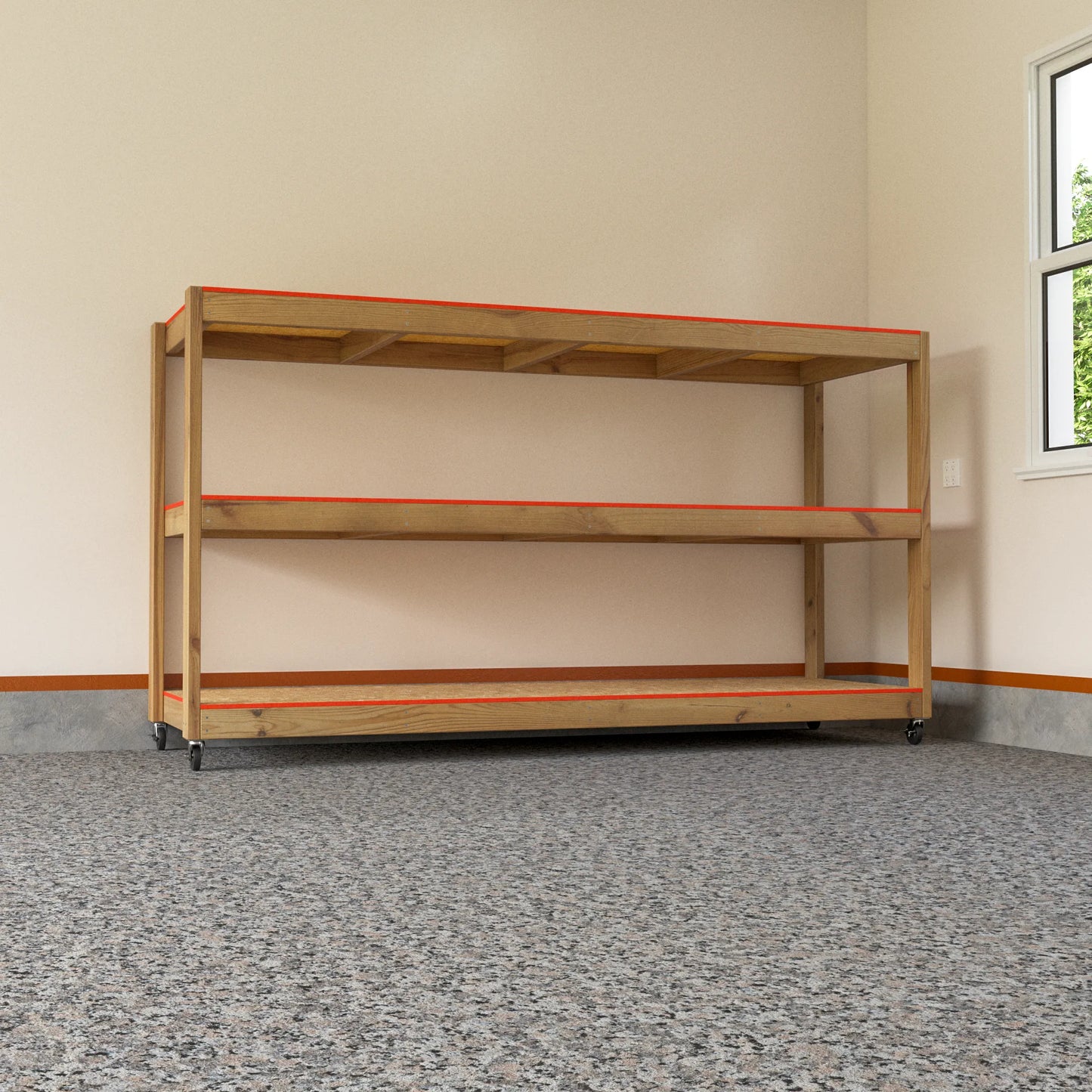 DIY 32x96 Movable Garage Shelves Plans (PDF Guide)