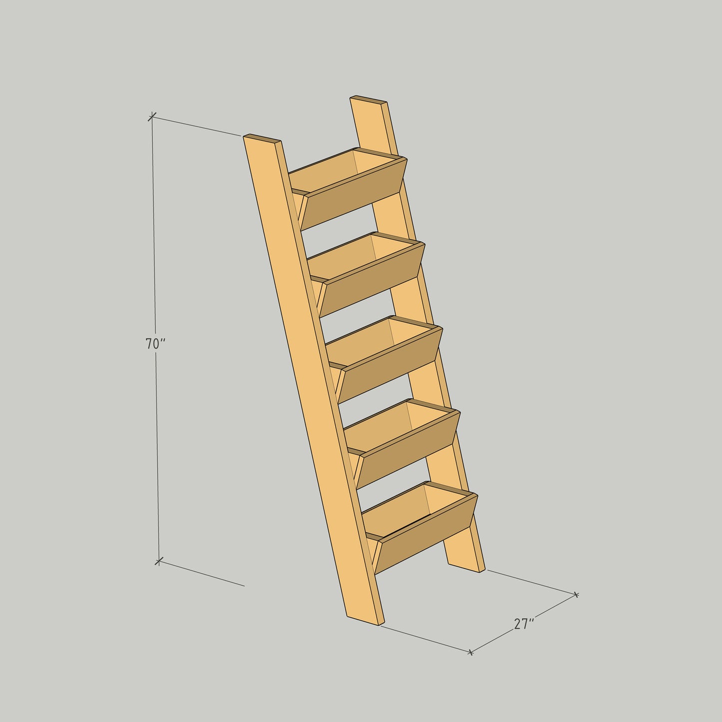 Vertical Tiered Ladder Garden Planter Plans, PDF, DIY