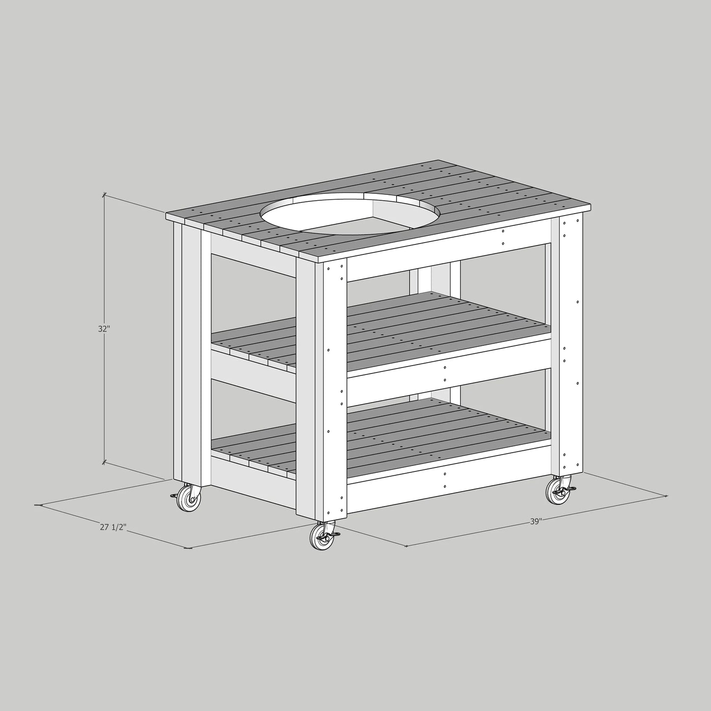 DIY PDF Big Green Egg Compact Table Plans (Large & Medium) – Space-Saving Outdoor Grill Stand