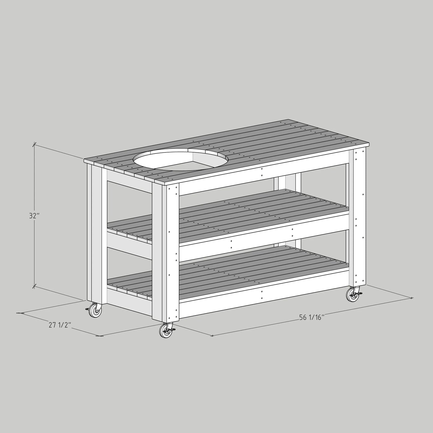 DIY PDF Big Green Egg Table Plans (Large & Medium) – Build a Strong and Stylish Outdoor Grill Stand