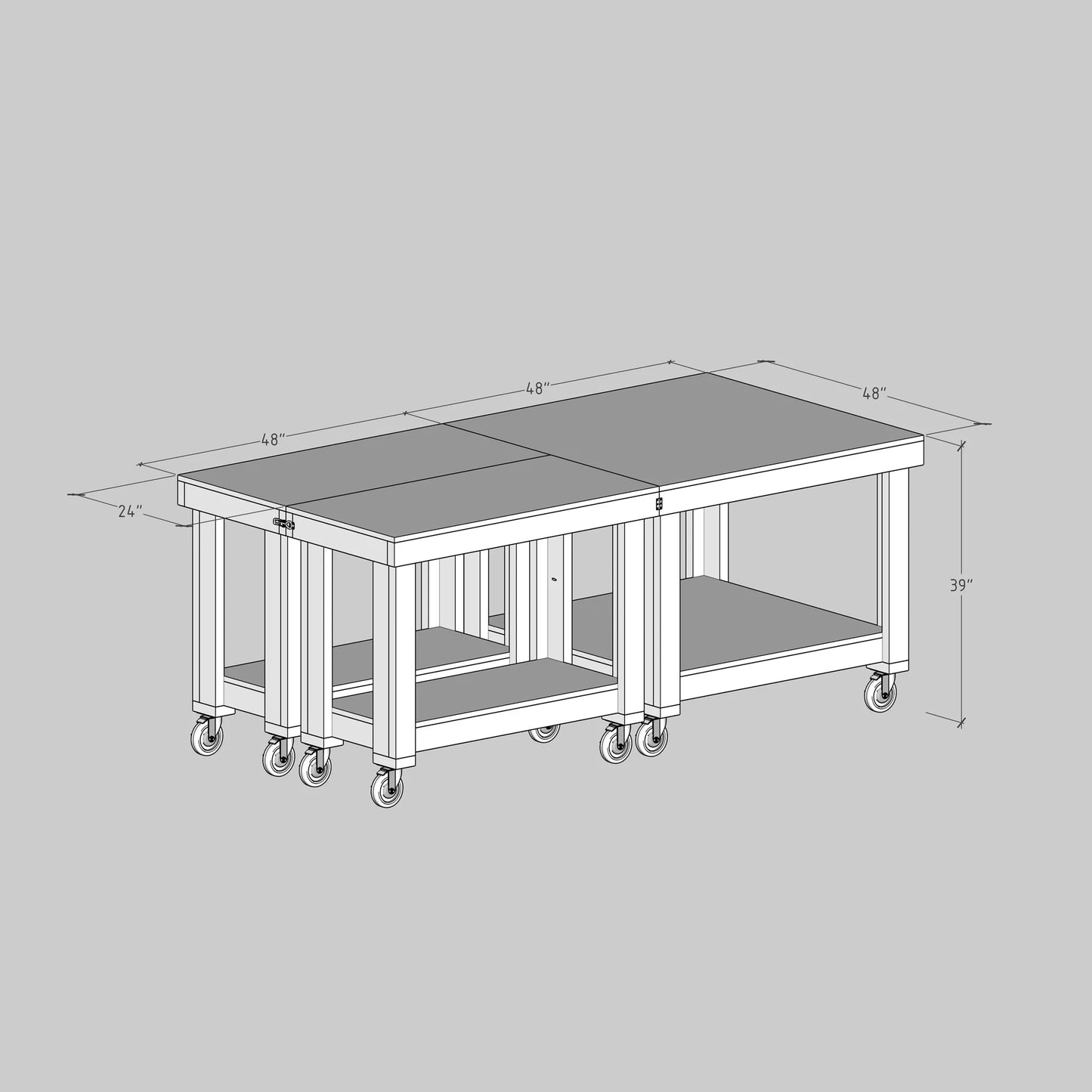 DIY Sectional Mobile Workbench Plans (PDF Guide)