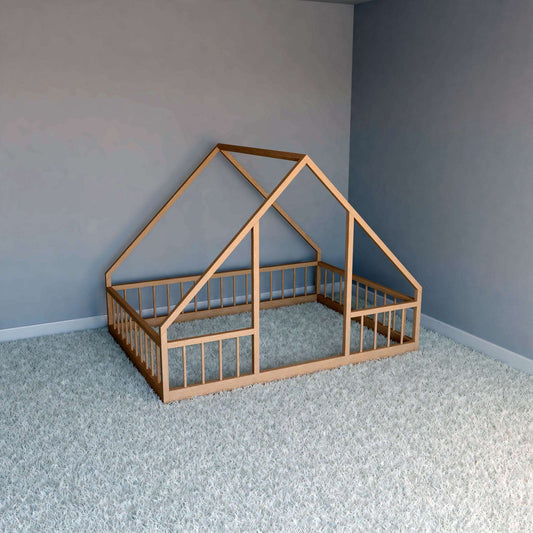 DIY, PDF, Montessori Floor House Bed Plans, US Queen Size