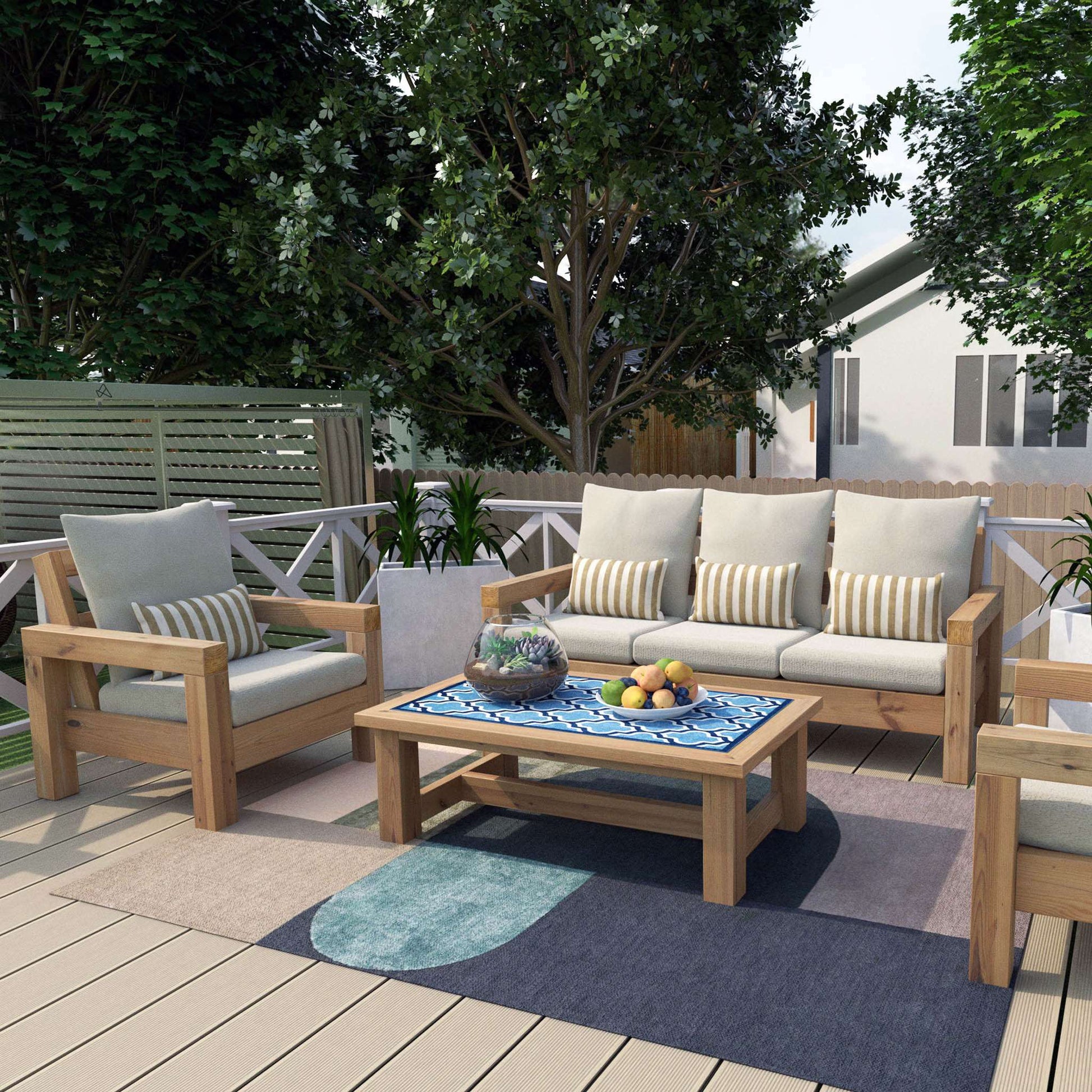 DIY Patio Furniture Plans PDF Outdoor Sofa, Chair Coffee Table