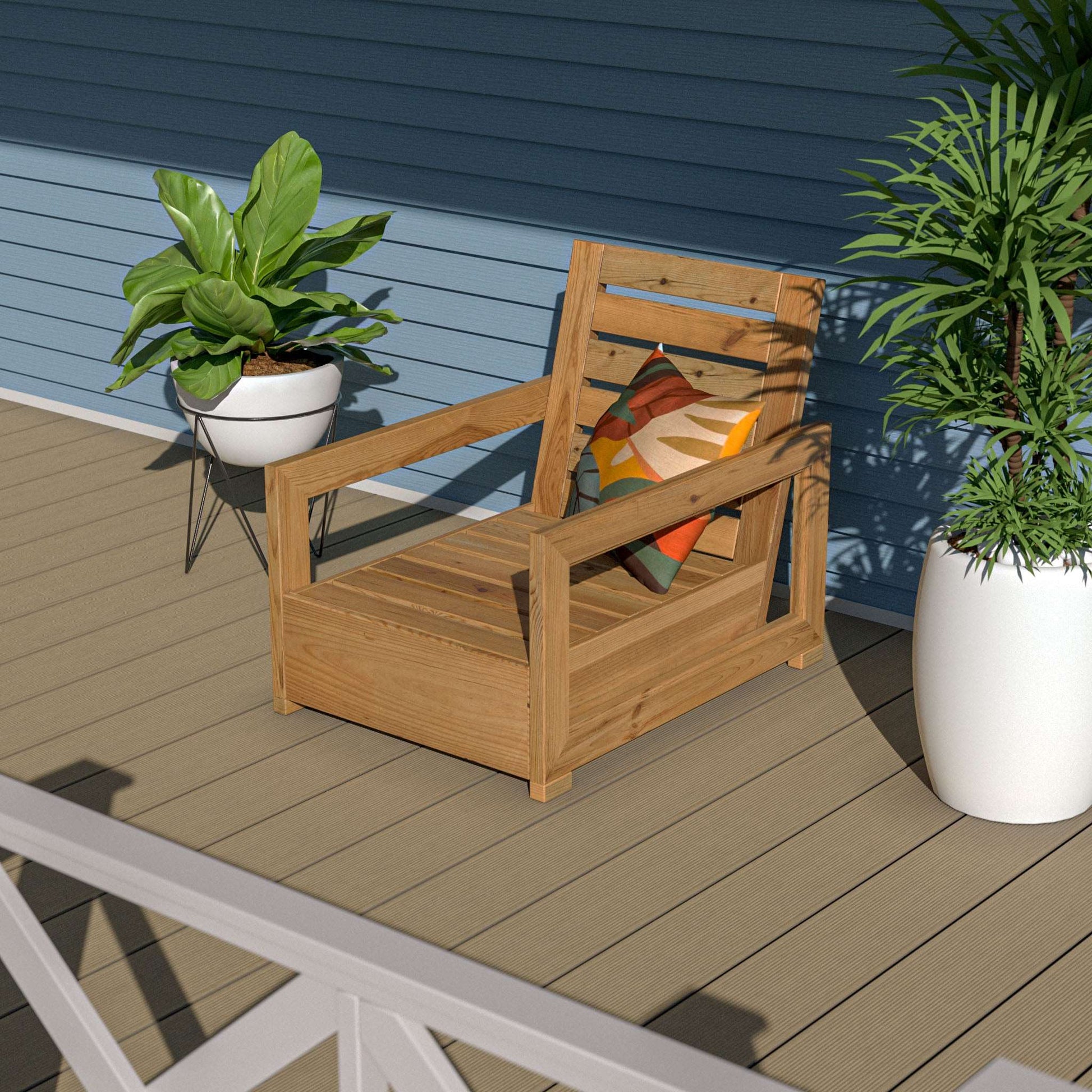 DIY, PDF, Modern Outdoor Chair Plans