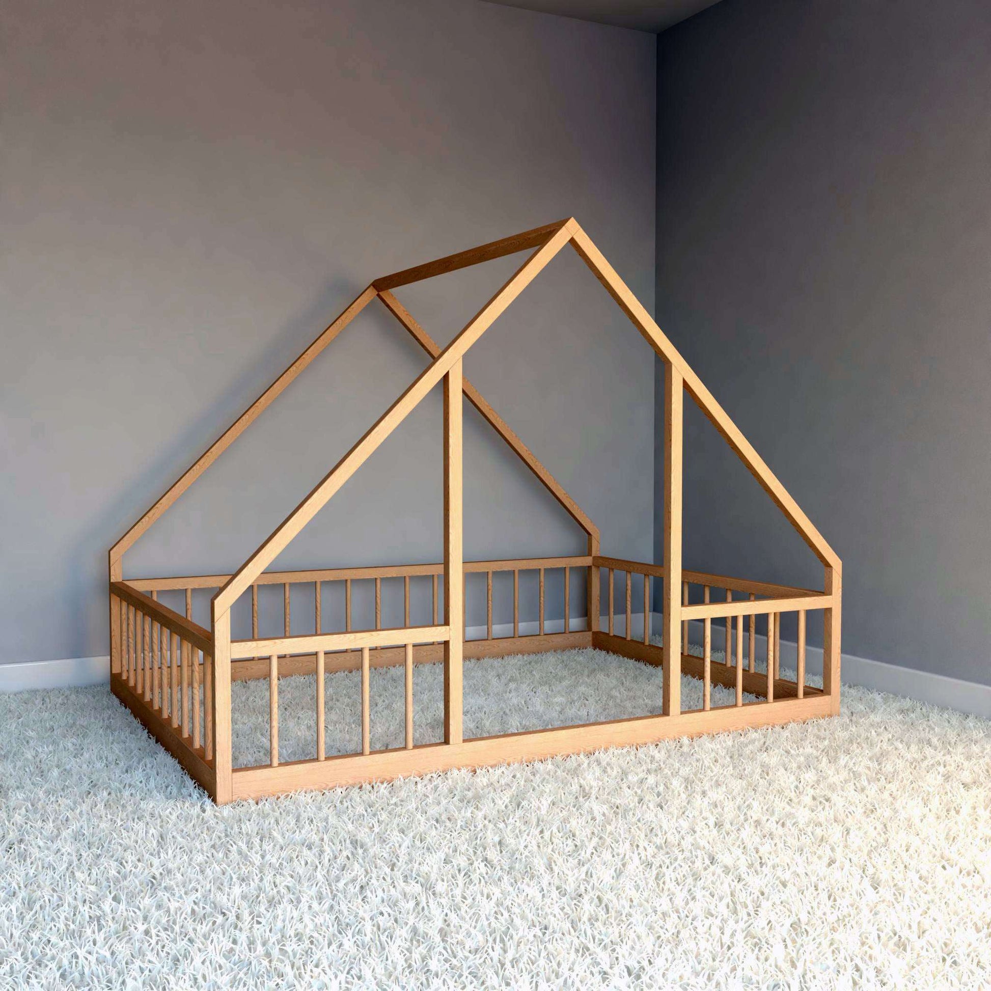 DIY, PDF, Montessori Floor House Bed Plans, US Full Size