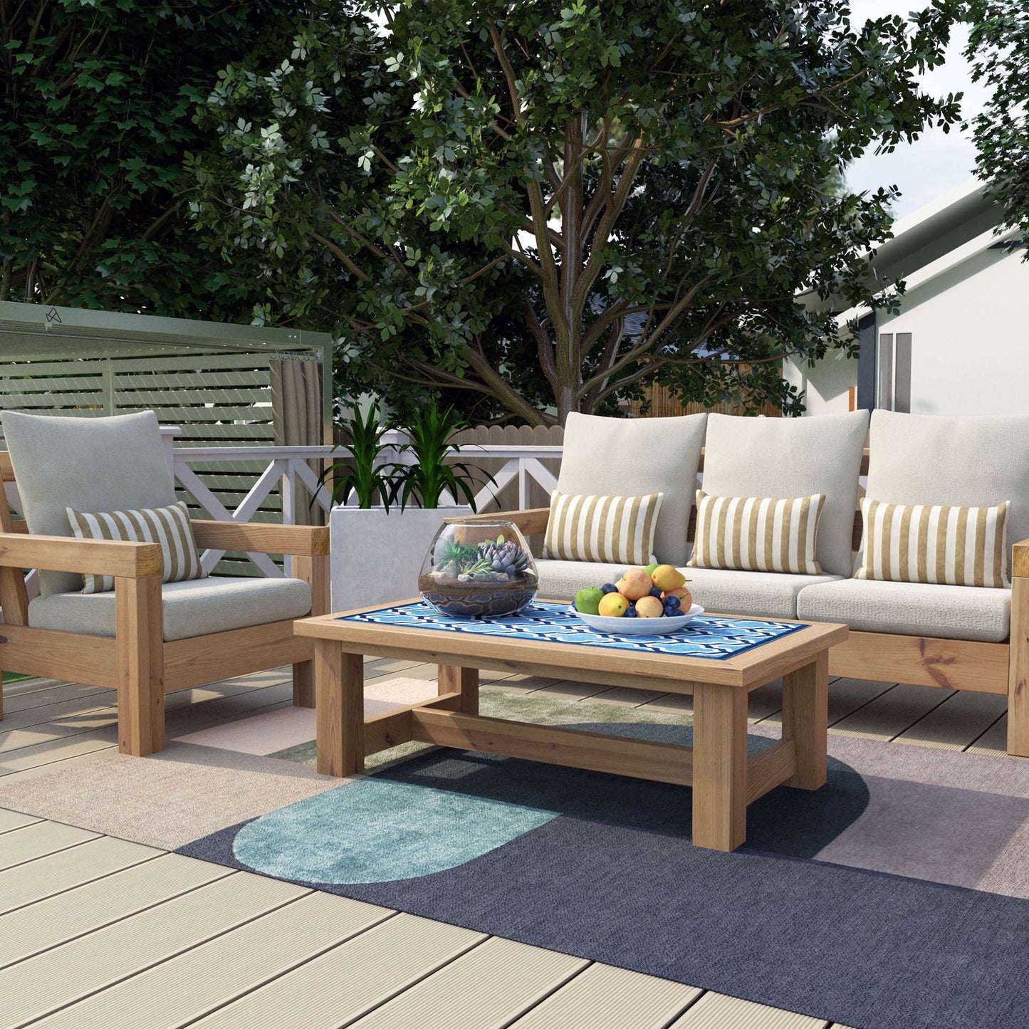 DIY, PDF, Patio Furniture Plans, Modern Outdoor Sofa, Chair and Coffee Table