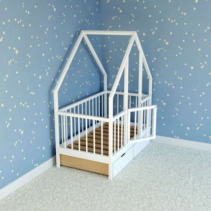 DIY, PDF, Montessori House Bed Plans, US Crib Size