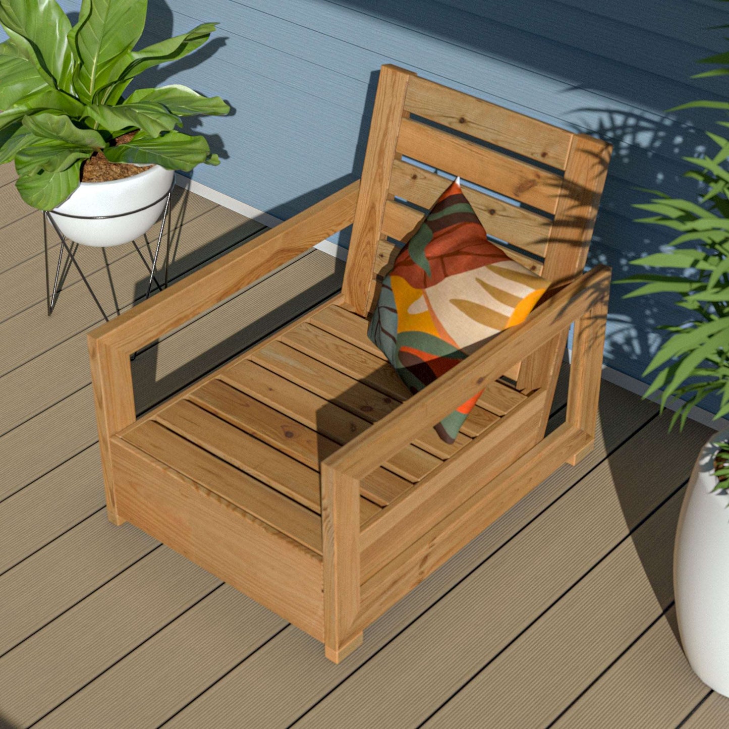 DIY, PDF, Modern Outdoor Chair Plans