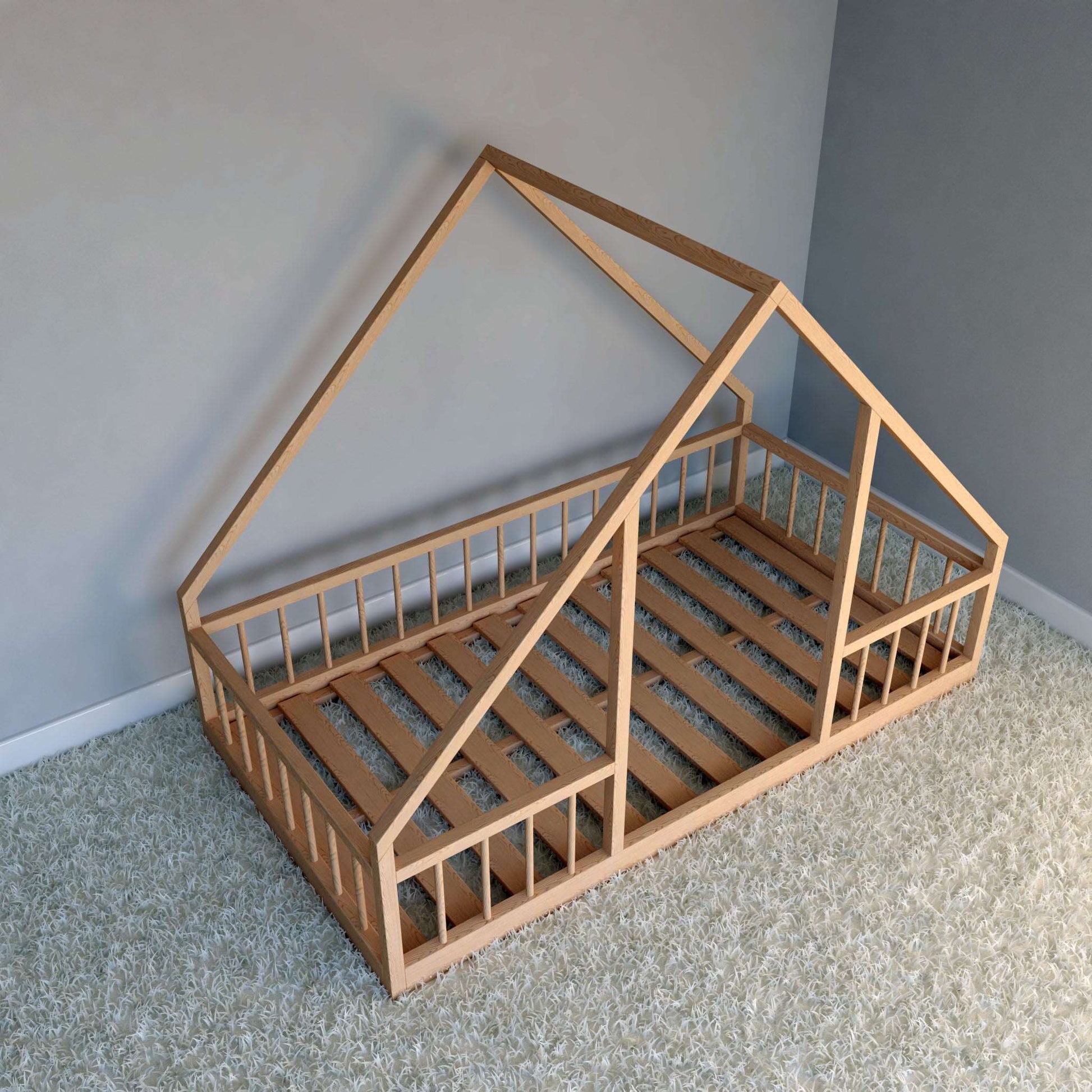 DIY, PDF, Montessori Floor House Bed Plans, US Twin Size