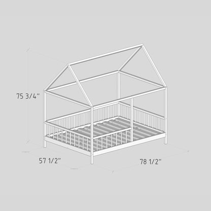 DIY, PDF, House Bed Plans, US Full Size