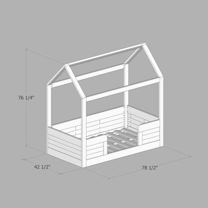 DIY, PDF, House Bed Plans, US Twin Size