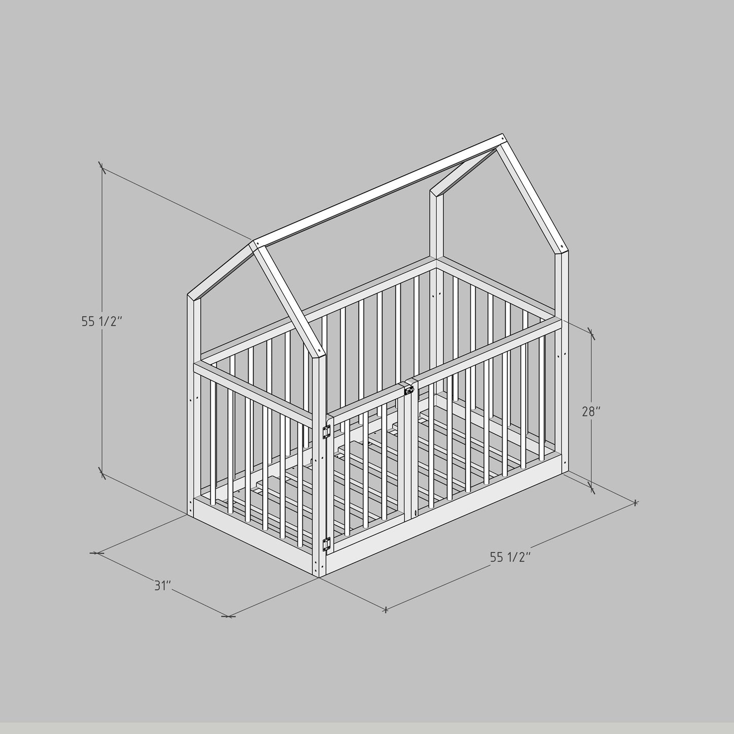 DIY, PDF, Montessori Floor Bed Plans, US Crib Size