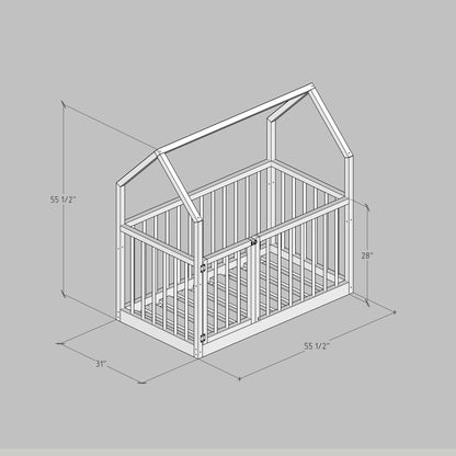 DIY, PDF, Montessori Floor Bed Plans, US Crib Size