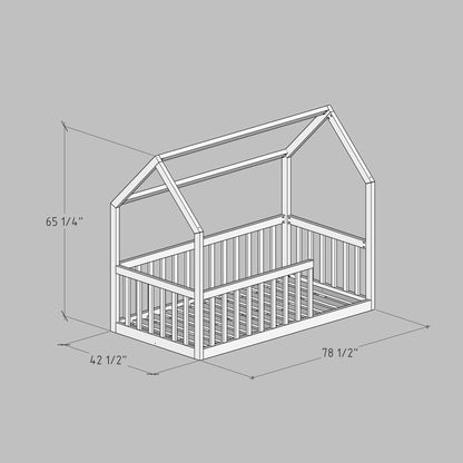 DIY, PDF, Montessori Floor House Bed Plans, US Twin Size