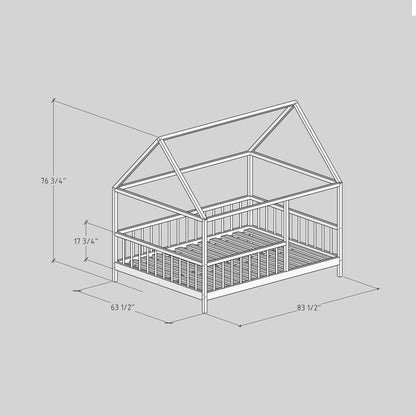 DIY, PDF, House Bed Plans, US Queen Size