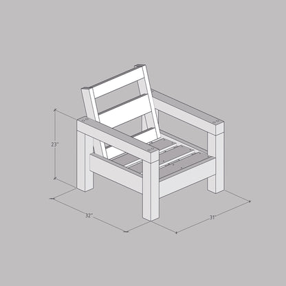 DIY, PDF, Modern Outdoor Chair Plans