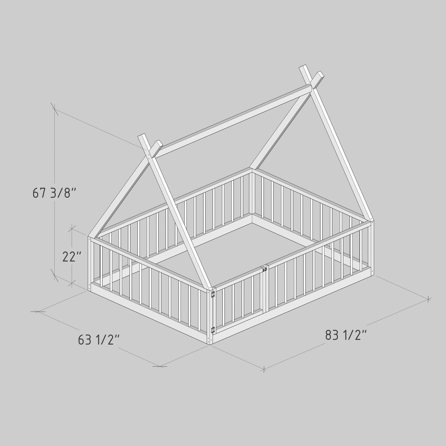 DIY, PDF, Montessori Floor Bed Plans, US Queen Size