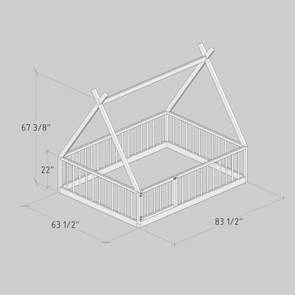 DIY, PDF, Montessori Floor Bed Plans, US Queen Size