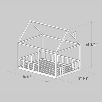 DIY, PDF, House Bed Plans, US Full Size