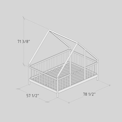 DIY, PDF, Montessori House Bed Plans, US Full Size