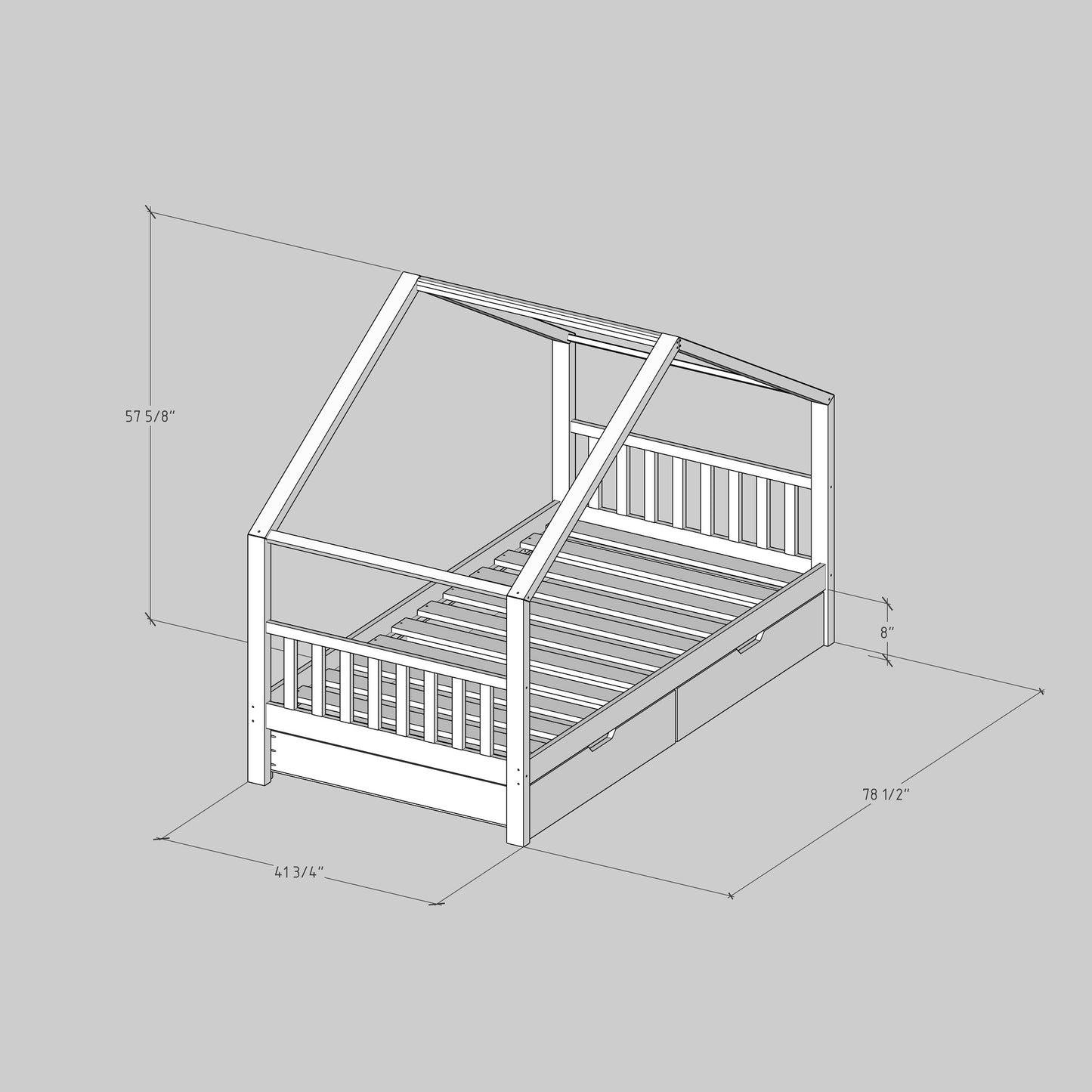 DIY, PDF, Twin Bed Plans, US Twin Size