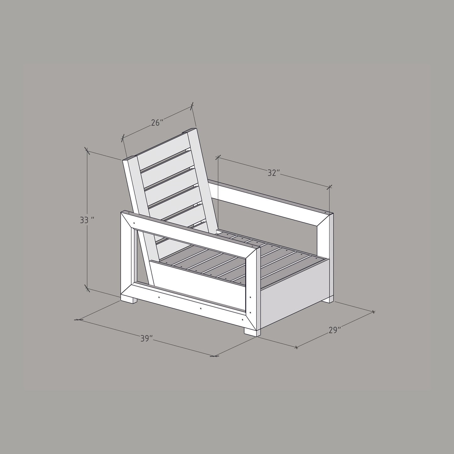 DIY, PDF, Modern Outdoor Chair Plans