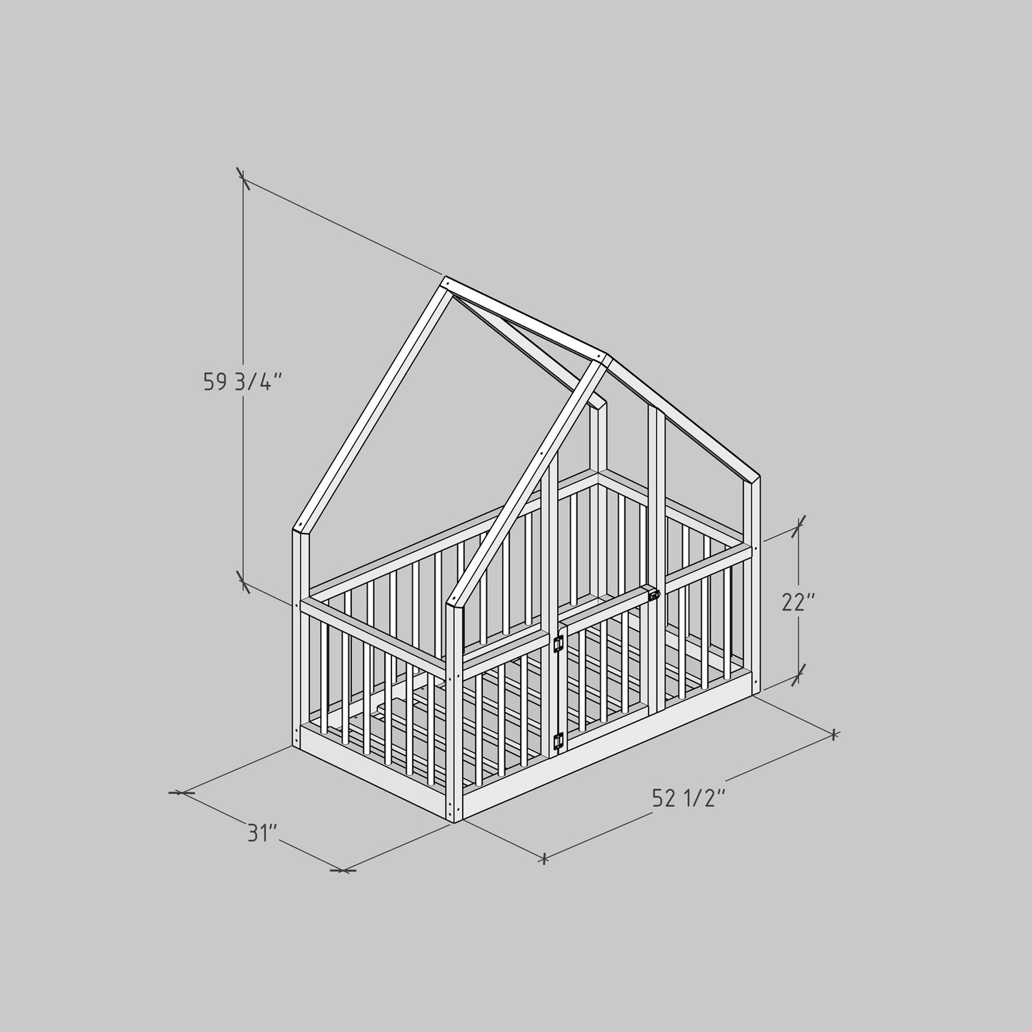 DIY, PDF, Montessori Floor Bed Plans, US Crib Size