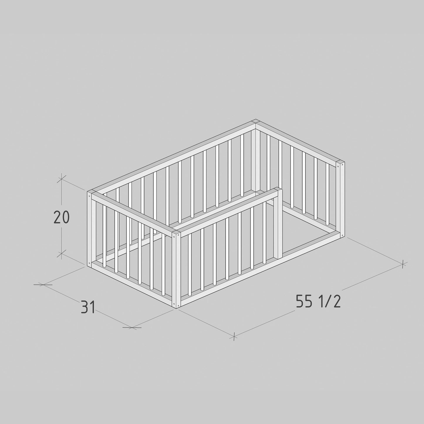 DIY, PDF, Montessori Floor Bed Plans, US Crib Size