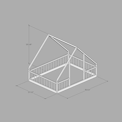 DIY, PDF, Montessori Floor House Bed Plans, US Full Size