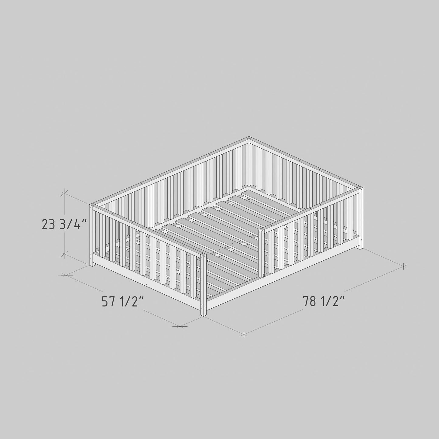 DIY, PDF, Montessori Floor Bed Plans, US Full Size