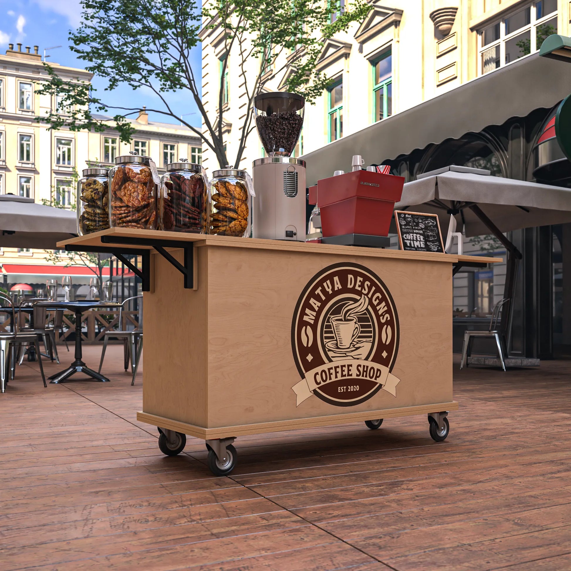 DIY PDF Coffee Cart Plans – Build Your Own Mobile & Bar Coffee Cart ...