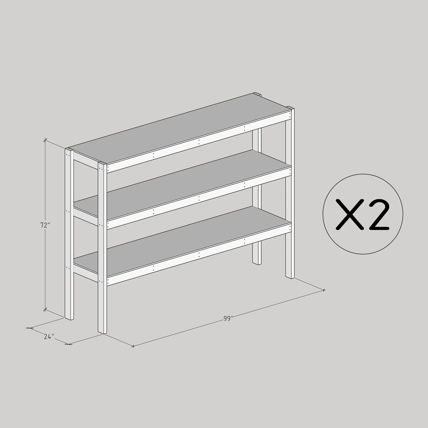 DIY 2x8 Garage Shelves Plans (PDF Guide)