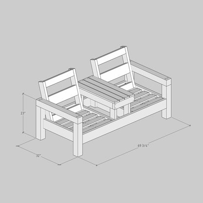 DIY, PDF, Double Chair Bench Plans